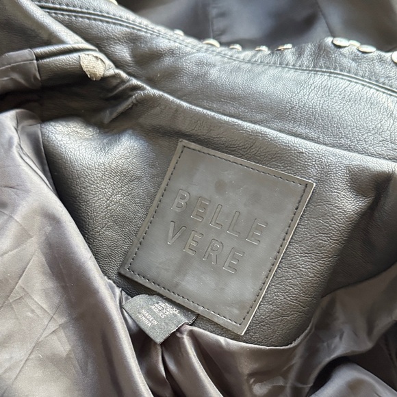 Studded Black  faux Leather Jacket - Picture 8 of 8